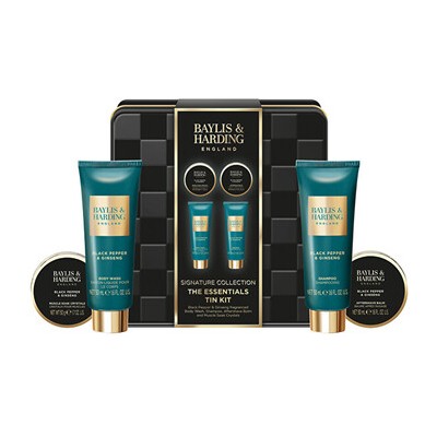 Baylis & Harding Man Body Care Gift Set in a Tin Box ( Black Pepper & Ginseng ) - Dárková sada v plechové dóze ( 4 ks )