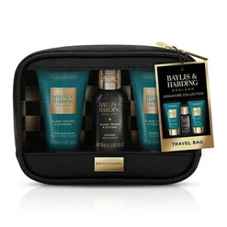 Baylis & Harding Men Body Care Trio ( Black Pepper & Ginseng ) - Dárková sada v taštičce ( 3 ks )