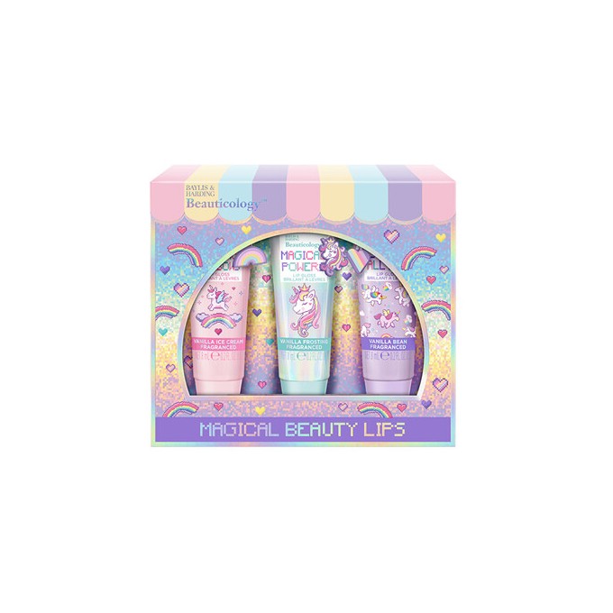 Baylis & Harding Unicorn Lip Balm Set - Dárková sada lesků na rty ( 3 ks )