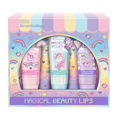 Baylis & Harding Unicorn Lip Balm Set - Dárková sada lesků na rty ( 3 ks )