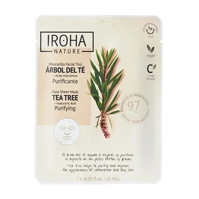 Iroha Tea Tree Purifying Face Sheet Mask - Plátýnková maska 20ml
