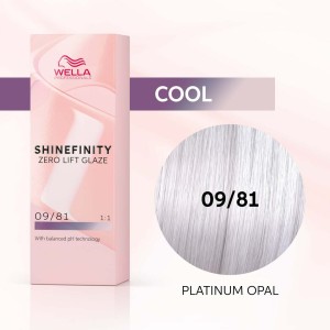 Wella Professional Shinefinity Zero Lift Glaze - plaukų dažai, 60 ml - 09/07 Beige Sand
