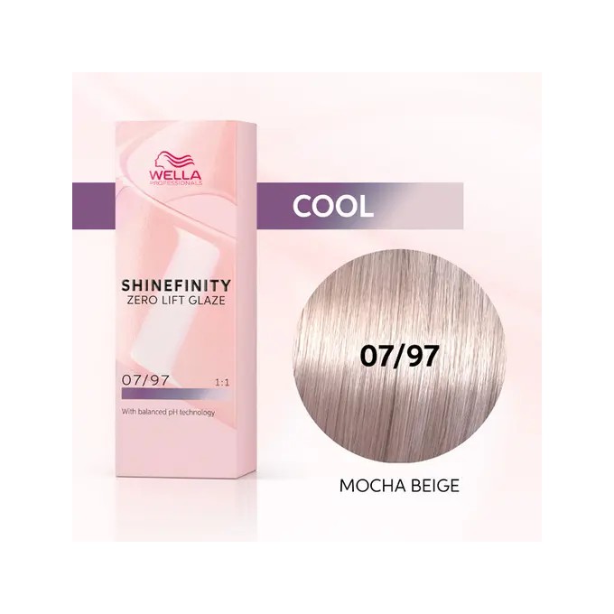 Wella Professional Shinefinity Zero Lift Glaze - plaukų dažai, 60 ml - 07/12 Cool Mushroom