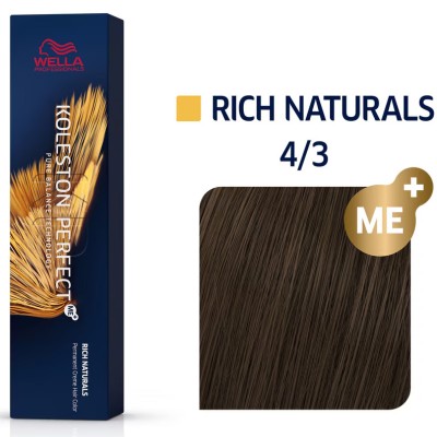 Wella Professional Koleston Perfect ME + Pure Naturals - Permanent hair color 4/0