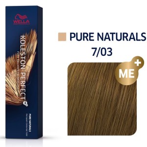 Wella Professional Koleston Perfect ME + Pure Naturals - plaukų dažai, 60 ml - 7/03