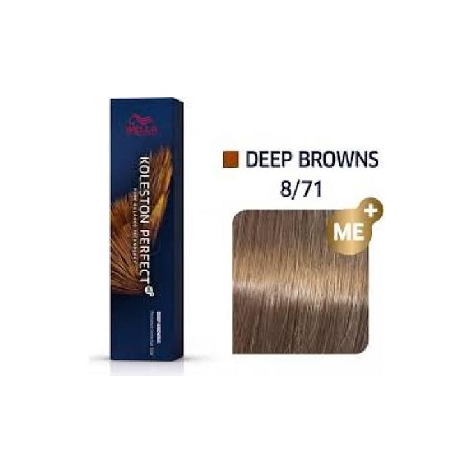 Wella Professional Koleston Perfect ME + Deep Browns - plaukų dažai, 60 ml - 8/71
