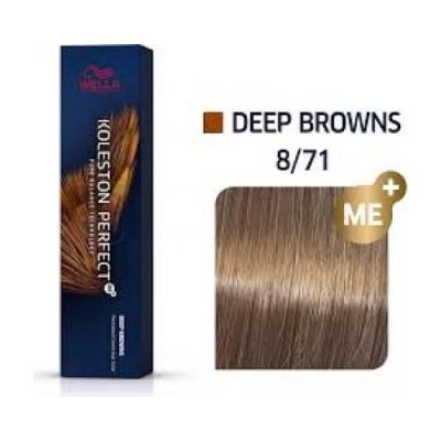 Wella Professional Koleston Perfect ME + Deep Browns - plaukų dažai, 60 ml - 8/71