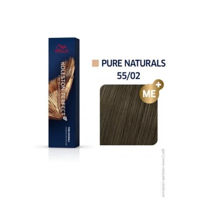 Wella Professional Koleston Perfect ME + Pure Naturals - ilgalaikiai plaukų dažai, 60 ml - 55/0