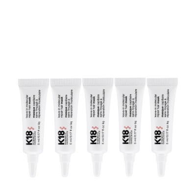 K18 Client Mask Pack ( 5 x 5 ml ) - nenuplaunama kaukė plaukams sustiprinti, 25 ml