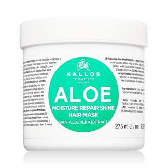 Kallos Cosmetics Aloe Vera Moisture Repair Shine drėkinamoji ir maitinamoji kaukė sausiems plaukams, 275 ml