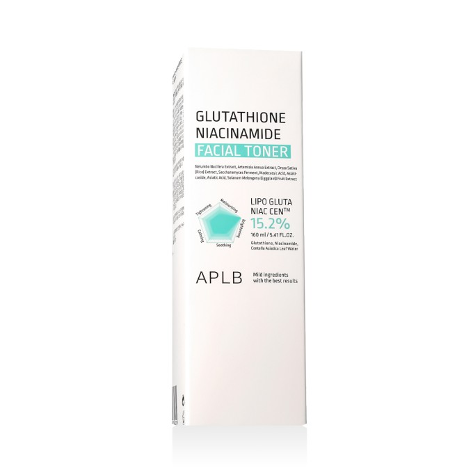 APLB Glutathione Niacinamide Facial šviesinamasis veido tonikas, 160 ml
