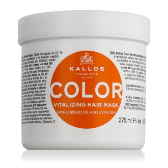 Kallos Cosmetics Color With Linseed Oil And UV Filtr plaukų kaukė, 275 ml