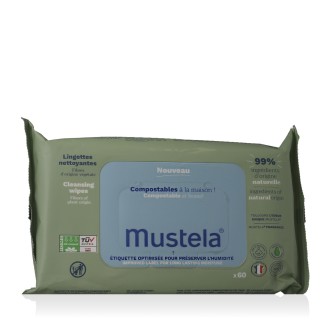 Mustela Bébé Compostable Cleansing Wipes 60 pcs