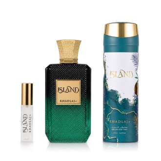 Khadlaj Island Extrait de Parfum 100 ml + Extrait de Parfum MINI 8 ml + DEO VAPO 200 ml – unisex kvepalų rinkinys 2