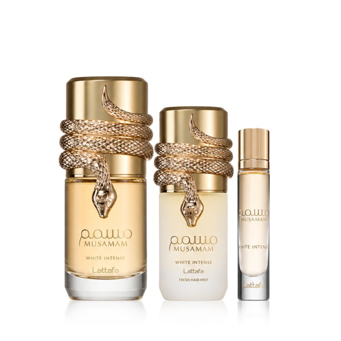 Lattafa Musamam White Intense EDP 100 ml + EDP MINI 12 ml + Hair Mist 50 ml – unisex kvepalų rinkinys