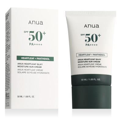Anua Heartleaf Moisture Sun SPF 50+ PA++++ veido kremas su SPF, 50 ml