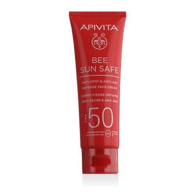 Apivita Bee Sun Safe Anti-Spot & Anti-Age Defense Face SPF 50 veido kremas su SPF, 50 ml