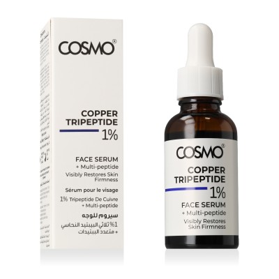 COSMO ADVANCED 1% Copper Tripeptide + Multi-peptide Face senėjimą stabdantis serumas, 30 ml