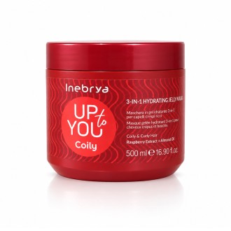 Inebrya Up To You Coily 3-in-1 Hydrating Jelly drėkinamoji plaukų kaukė, 500 ml