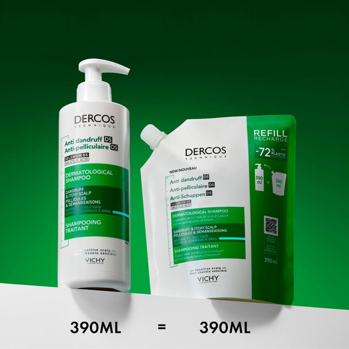 Vichy Dercos Anti-Dandruff Dry Hair ECO Refill - šampūno nuo pleiskanų sausiems plaukams