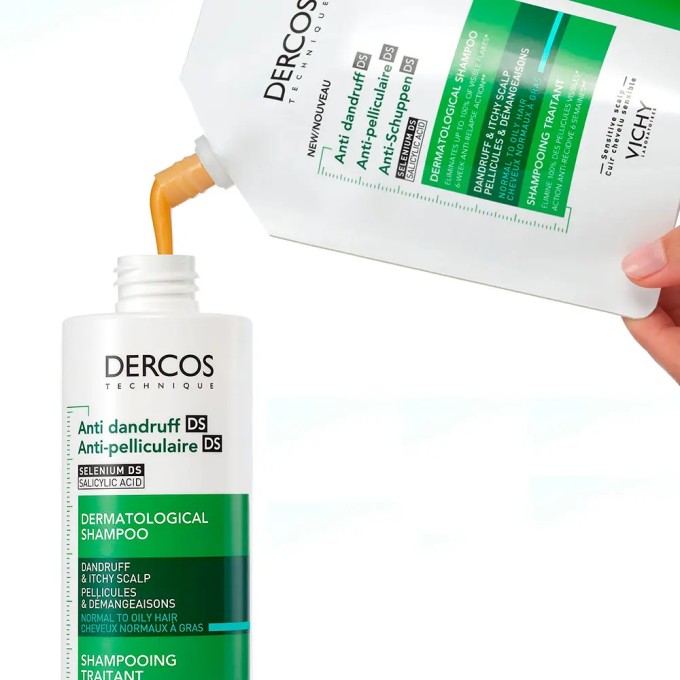 Vichy Dercos Anti-Dandruff Dry Hair ECO Refill - šampūno nuo pleiskanų sausiems plaukams