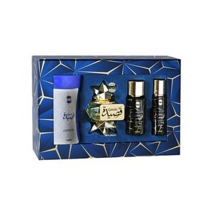 Ajmal Qasida dovanų rinkinys vyrams - EDP 60 ml, kūno pudra 80 g, kūno dulksna 50 ml ir plaukų