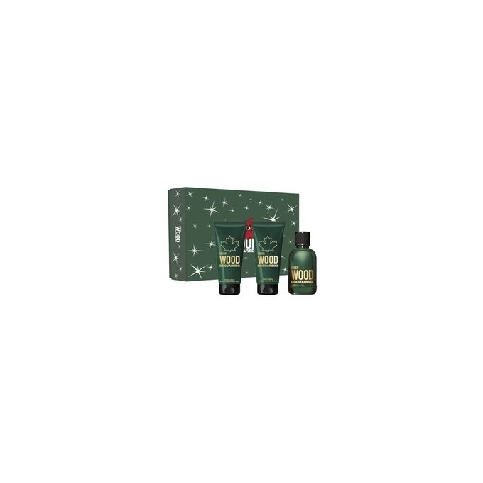 Dsquared2 Green Wood Gift set EDT 100 ml, shower gel 100 ml and aftershave balm 100 ml vyrams